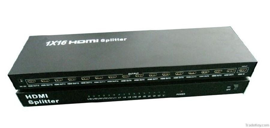 High-perforamnce HDMI Splitter 1X16 supports 3D