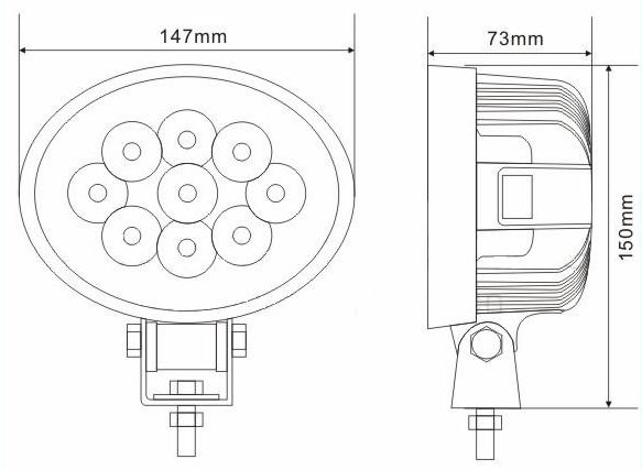 Good seller Car accessories LED work light 27W 9pics*3w Epistar led,round,square,brightness!High quality and low price!