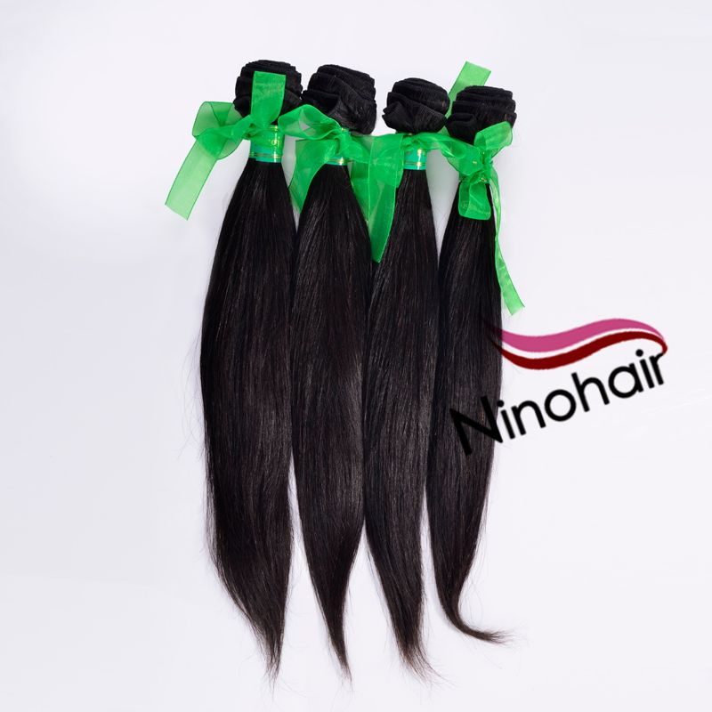 5A Grade Brazilian Virgin Remy Straight Hair 1B Color 100G Per Bundle 12-30Inch 100% Unprocessed Human Hair Weaving