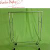 Rolling Collapsible Garment Rack with Double Round Tubing Hangrail