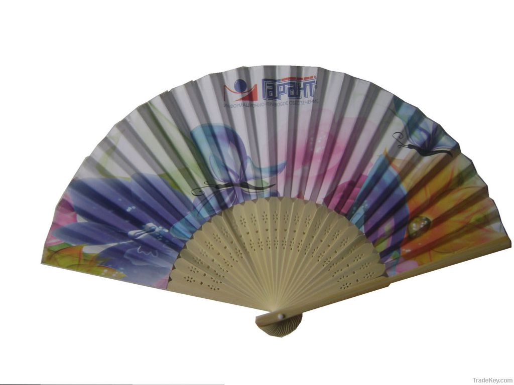 Japanese style bamboo paper fan