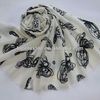 flower printing wool scarf 60s mercerised wool shawl