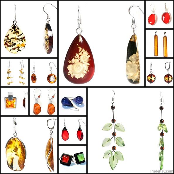 Unique amber earrings