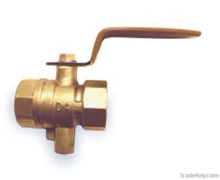 Full port brass ball valve with measuring temperature holes