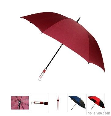 Easy glide golf umbrellas with safety runner