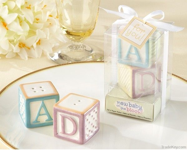 Wedding Gifts &quot;New Baby on the Block&quot; Salt &amp; Pepper Shaker