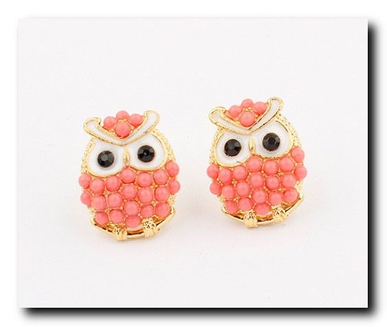 Owl stud earrings