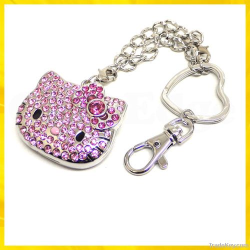 Neklace Hello Kitty Cat Crystal Material USB Flash Gift For Promotion