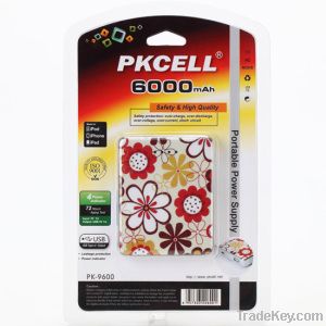 Pkcell Portable Power Bank and Portable Charger with 6000mAh Capacity