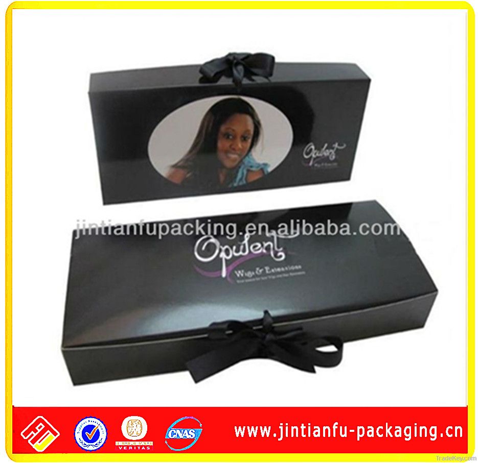2013 new design black paper hair box ribbon