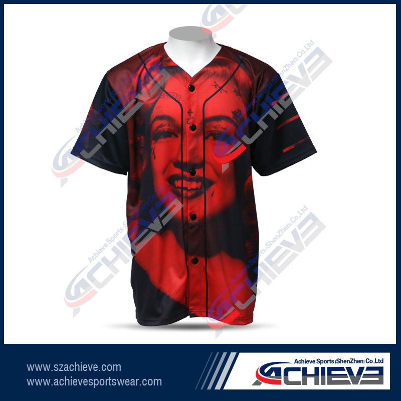 100% poyester sublimated printing baseball jerseys