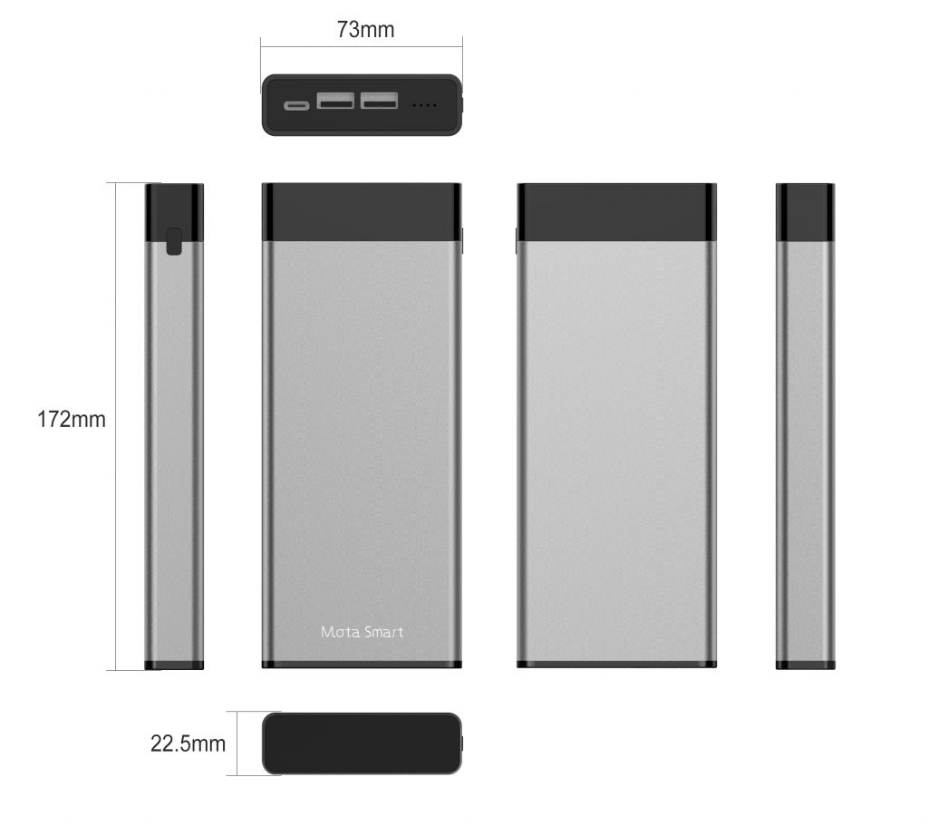 20000mAh LCD Display Dual USB + Type-C Power Bank, 60W Output Pd Power Bank for MacBook