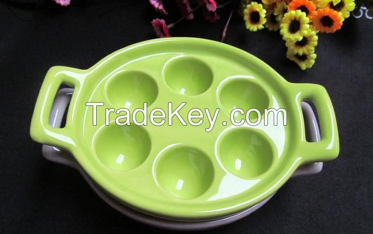 Stoneware Baking Plate with Specific Holes 