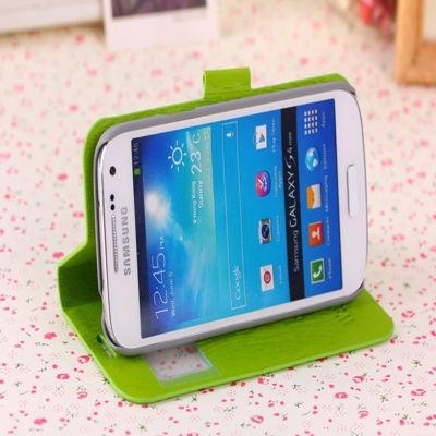 Stylish window leather case for i9190 with window