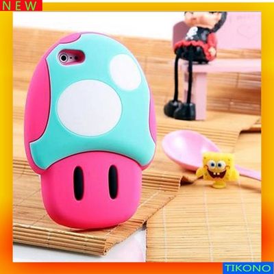 rubber silicone soft case For Apple iPhone 5 ,Colorful mushrooms gel skin case for iphone 5 