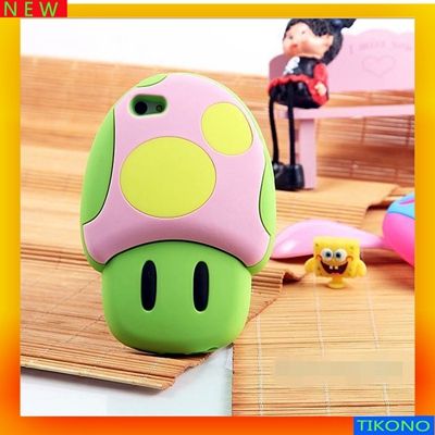 rubber silicone soft case For Apple iPhone 5 ,Colorful mushrooms gel skin case for iphone 5 