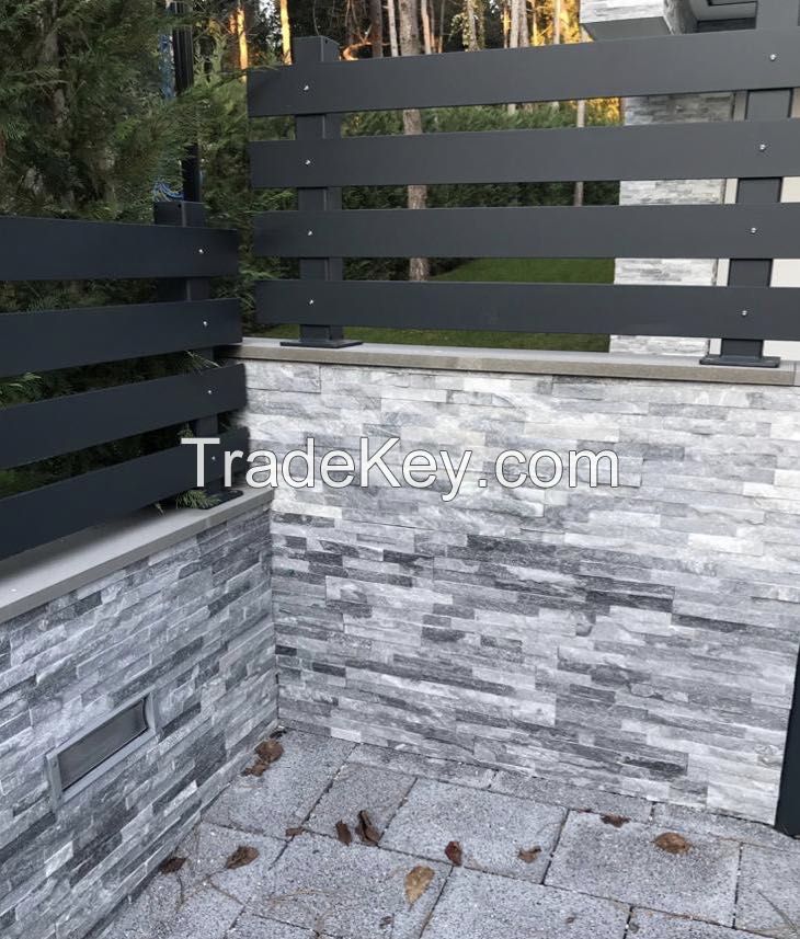 Cloudy Grey Stone Siding