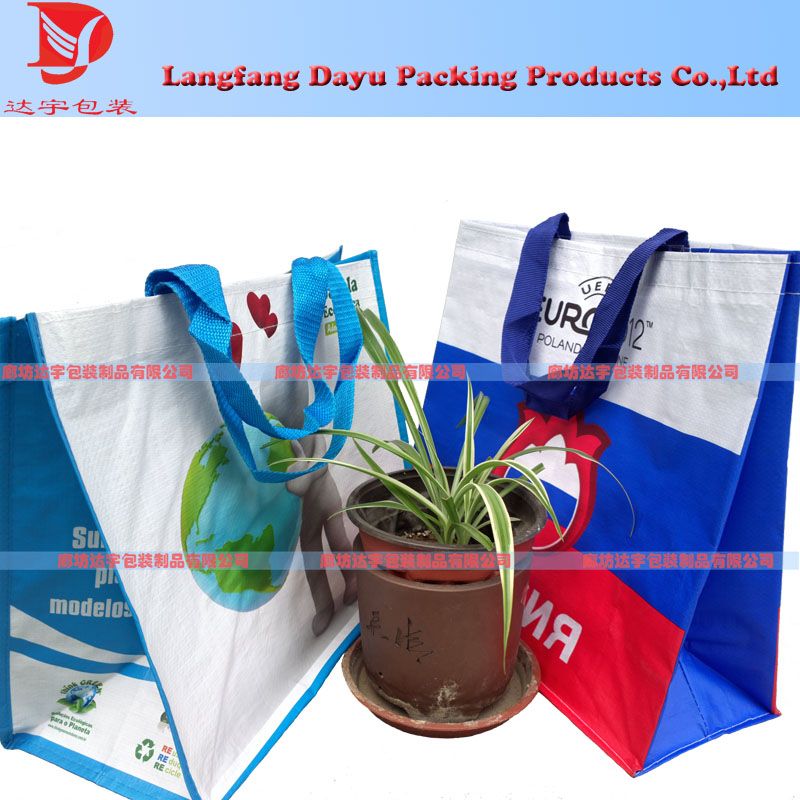 PP woven foldable shopping handle colored bags