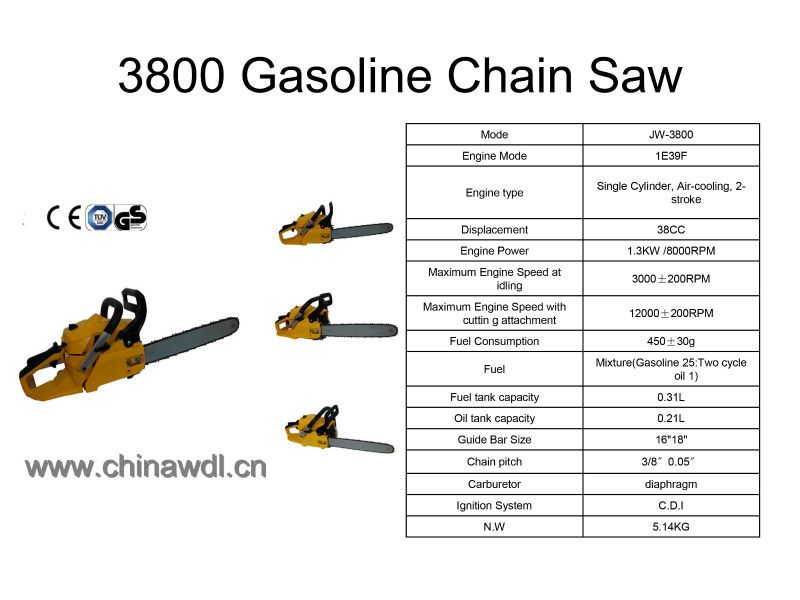 38cc tree cutter machine with GS approval  