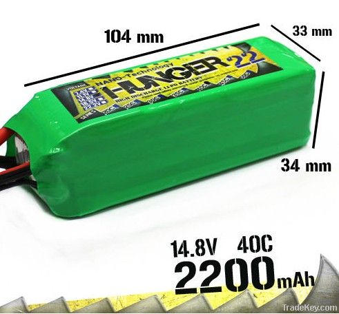 2200MAH 2S 40C MAX 80C 7.4V Helicopter NANO TECH LIPO PACK BATTERY HUN