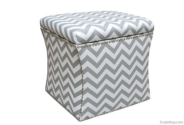 Fabric storage ottoman