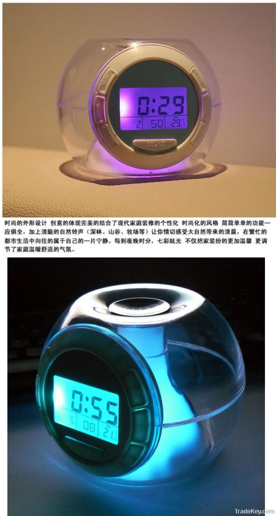 Natural Sound Alarm Ball-shaped Glowing LED Digital Clock