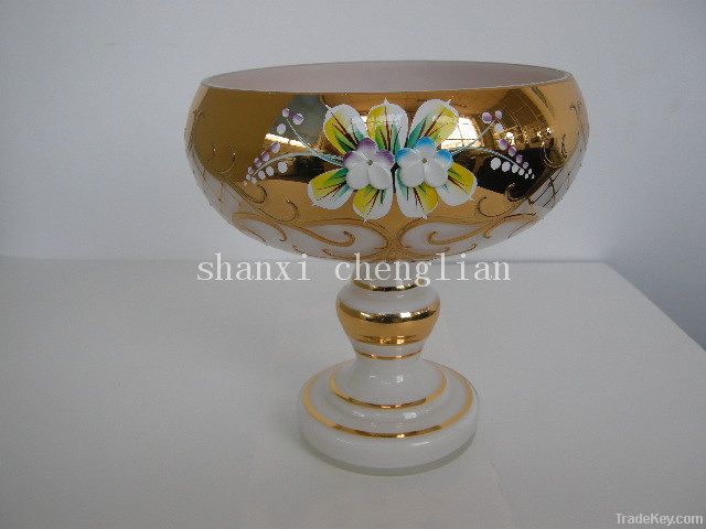 Luxurious Handpainted Glass Fruit Plate