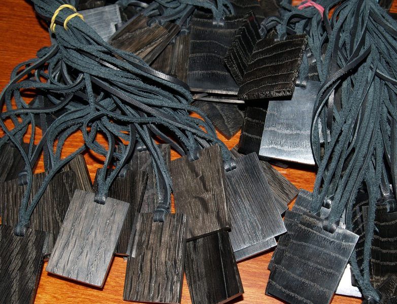 Bog Oak Pendants for custom laser engraving - Bog Wood Pendants 