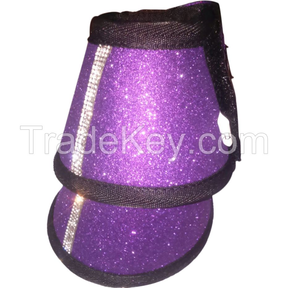 Genuine Horse Neoprene bell boots purple, size pony,cob,full