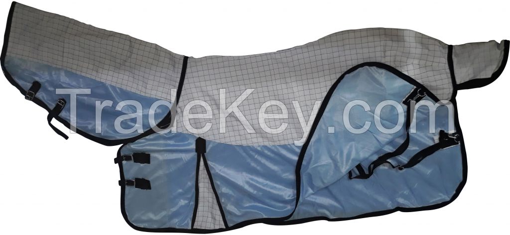 Turnout waterproof summer combo horse rugs sky blue Zebra 150-300g filling