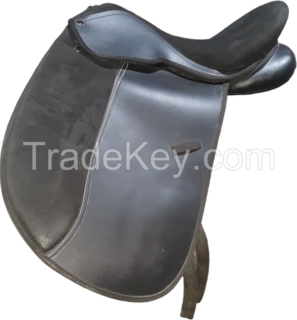 Genuine imported leather General purpose horse saddle with rust proof fitting and green padding