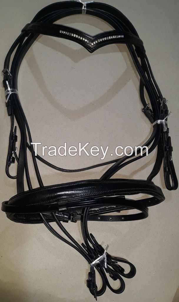 Genuine Imported PP horse bridle Black and Gray with rust proof fittings