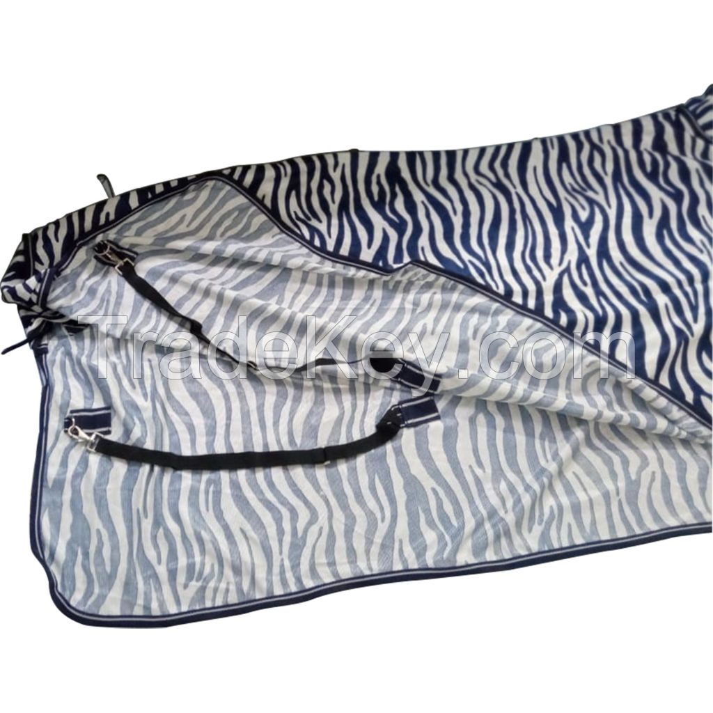 Turnout summer combo zebra printed horse rugs with rust proof fittings 