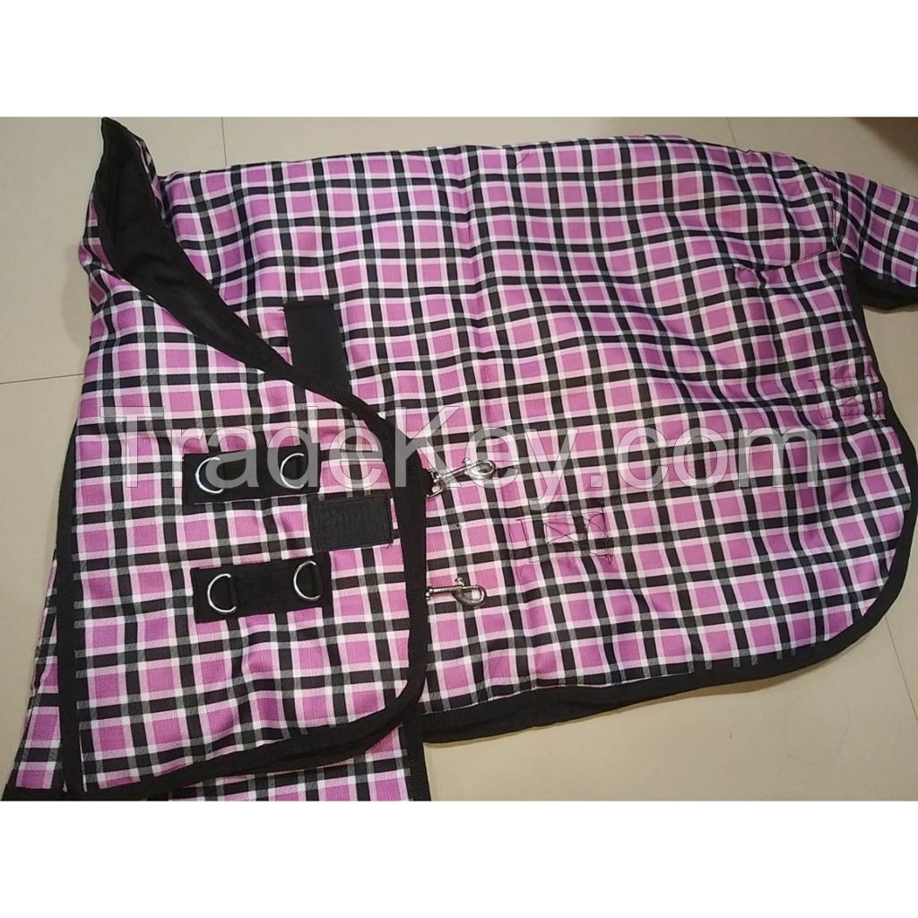 Turnout waterproof winter check pony horse with rust proof fittings 150-300g filling