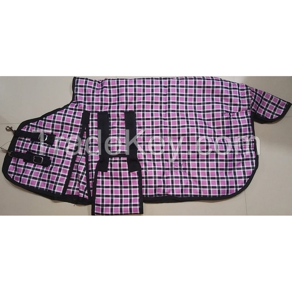 Turnout waterproof winter check pony horse with rust proof fittings 150-300g filling