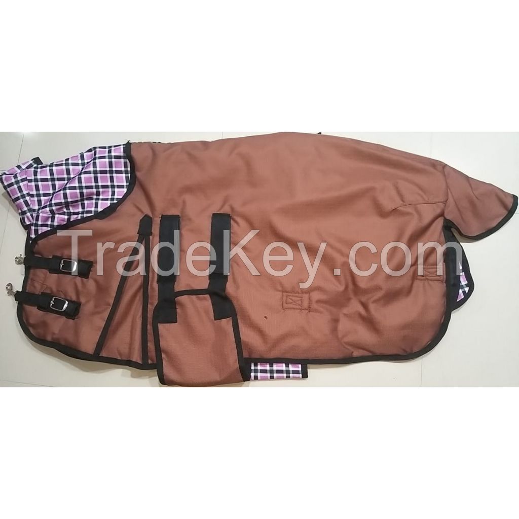 Turnout waterproof winter check pony horse with rust proof fittings 150-300g filling