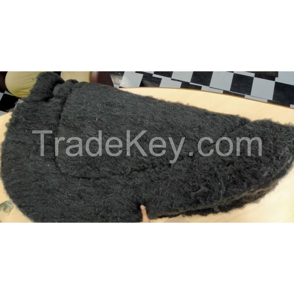 Genuine imported fur bareback saddle pad black 1 to 2 inch HD foam filling