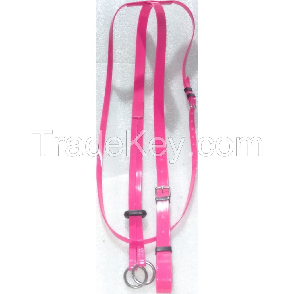 Genuine PVC horse Martingales Pink with rust proof steel fittings