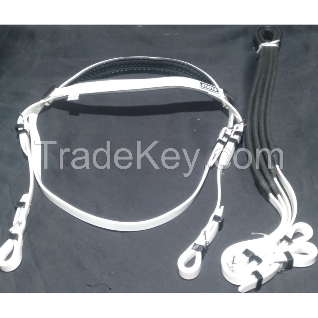 Genuine PVC horse status racing bridle with rust proof steel fittings yellow