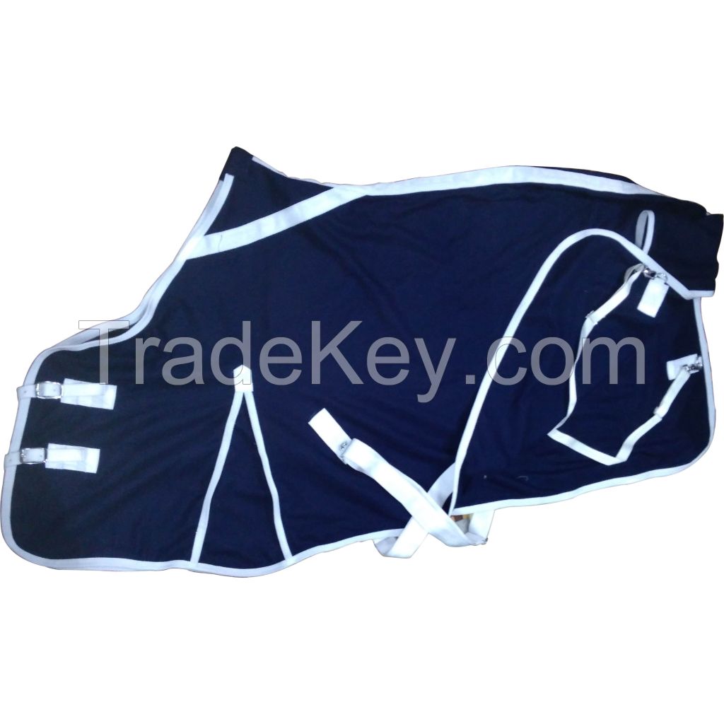 Turnout winter Blue fleece horse rugs with rust proof fittings 