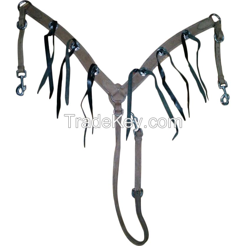 Genuine imported leather western Breastplate with silver fitting and with rust proof fittings
