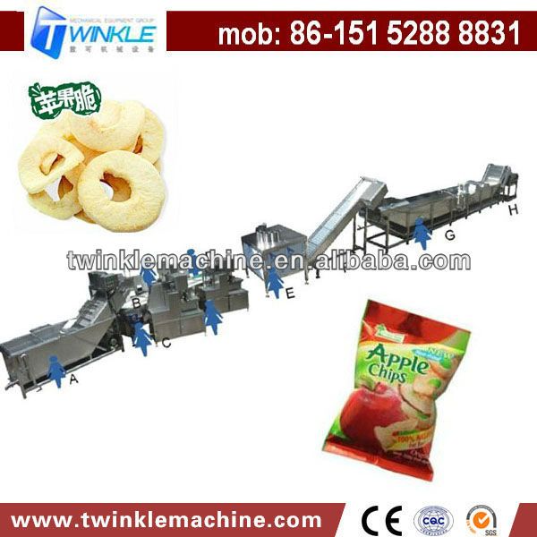 TK-AD100 AUTOMATIC DRIED APPLE PROCESSING MACHINE FOR APPLE CHIPS LINE