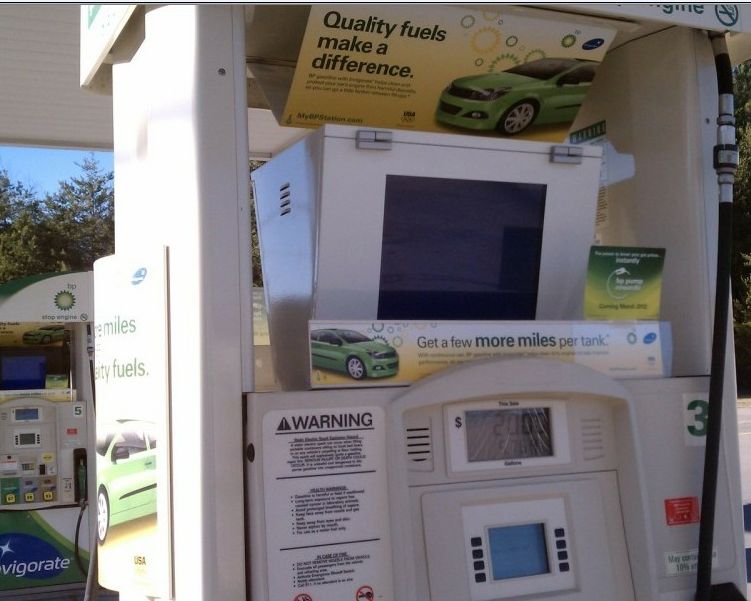 22 inch double sides lcd advertising screen, gas station tv, pump video display
