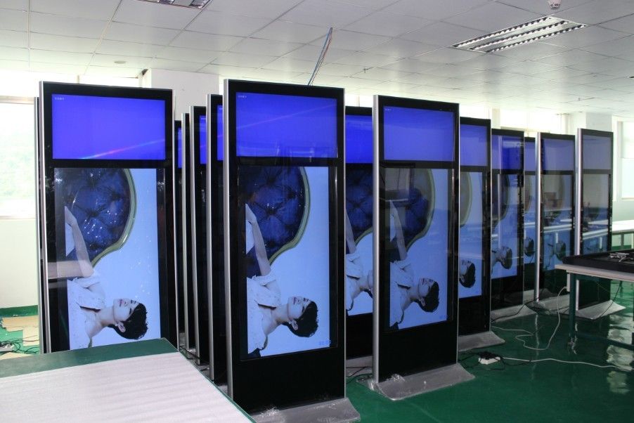 55inch+32inch airport dual screen Display Advertising Kiosk Digital Signage