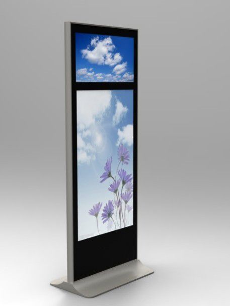 55inch+32inch airport dual screen Display Advertising Kiosk Digital Signage