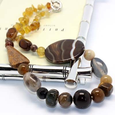 agate natural stone necklace