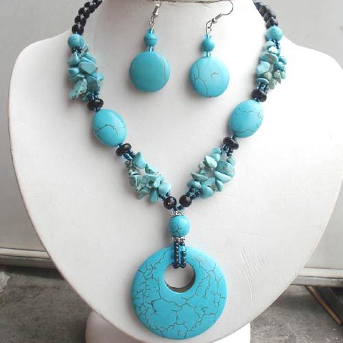 Turquoise stone necklace sets