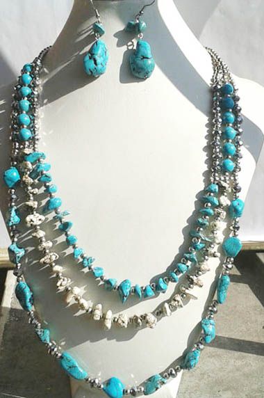 Turquoise stone necklace sets