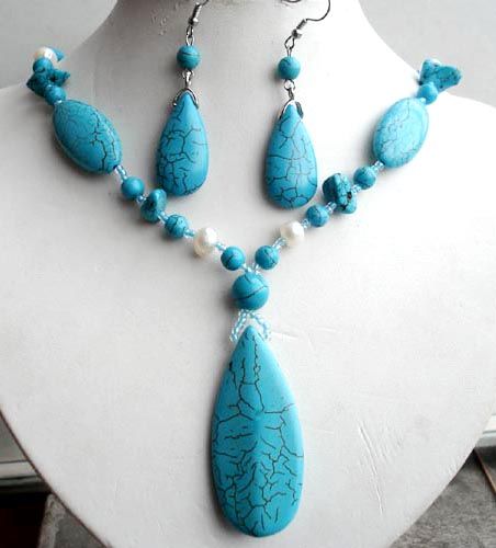 Turquoise stone necklace sets