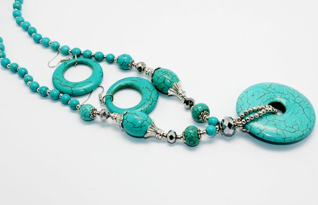 Turquoise stone necklace sets